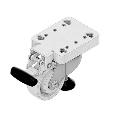 31-SPLFD100PU-0 MODULAR SOLUTIONS ALUMINUM CASTER<br>100MM SWIVEL PLATE W/LIFT FOOT